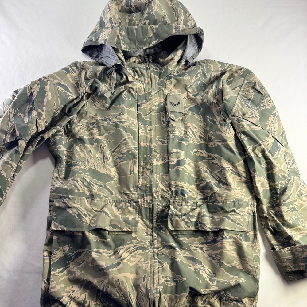 Tennier Industries APECS Parka Small Short Air Force Tiger Stripe Camo Jacket